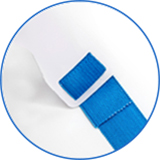 Adjustable strap white blue face shield